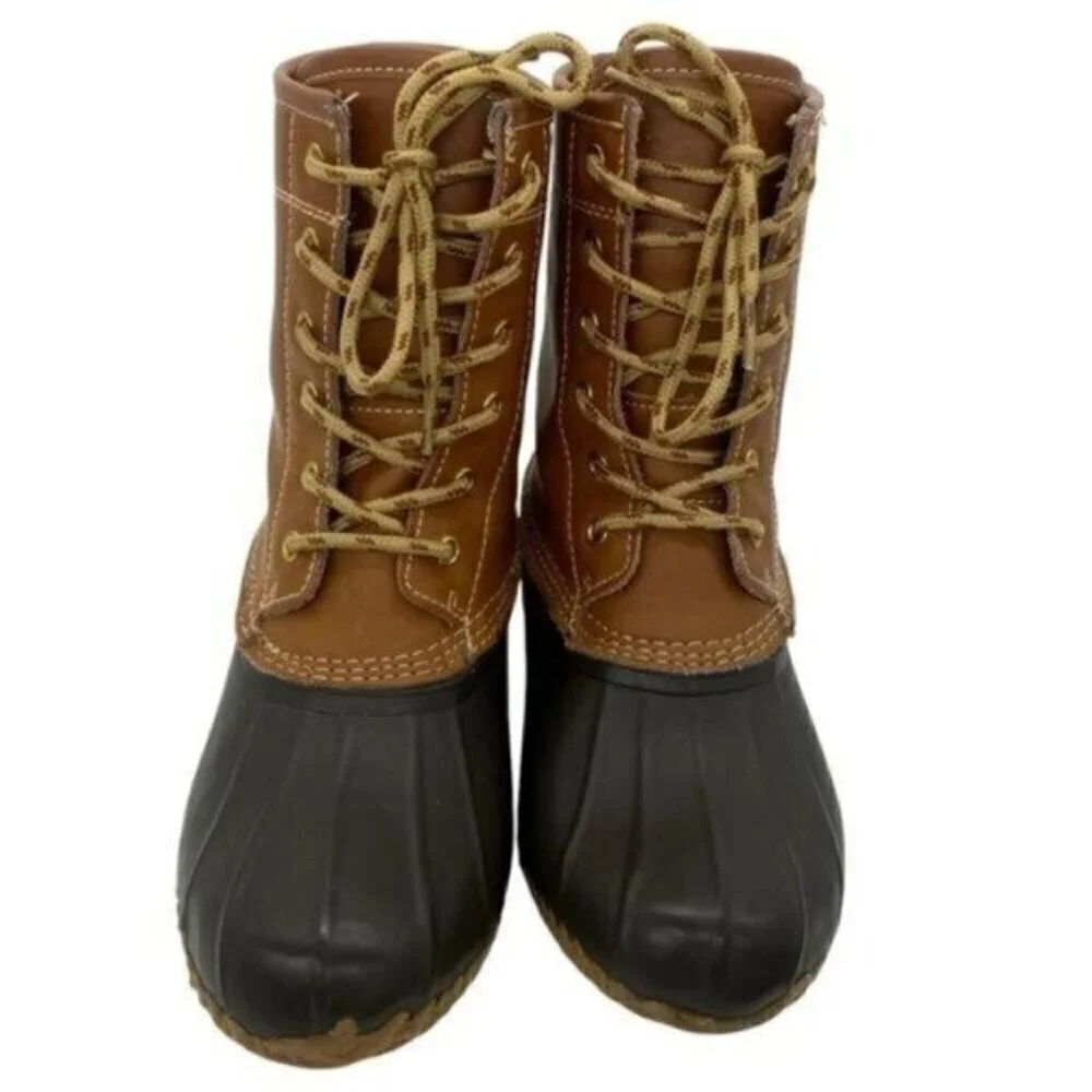 Khombu Women's Letty Leather Duck Boots Waterproof